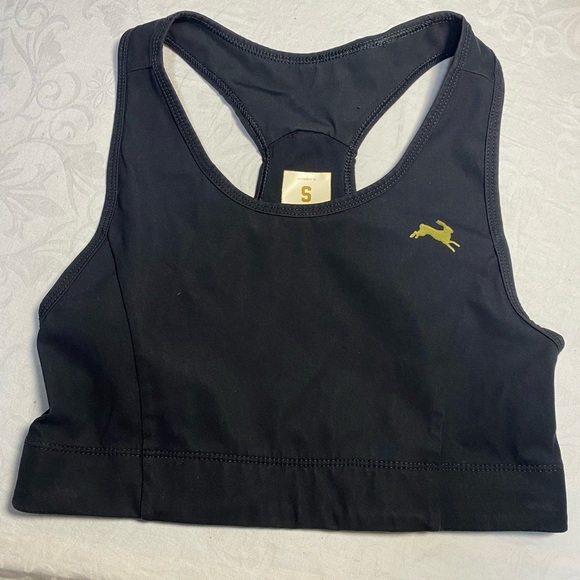 Tracksmith Allston Sports Bra Distance Running Nylon Black Longline Racerback - Picture 2 of 13